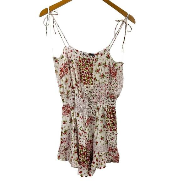 New Zara Patchwork Floral Print Playsuit Romper Size Medium - Picture 2 of 16